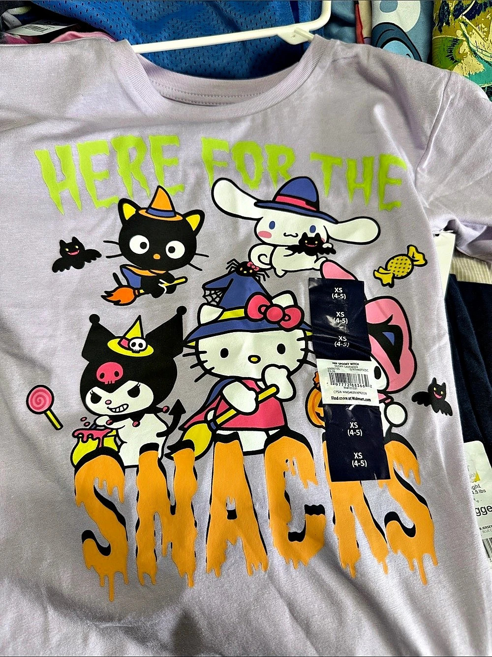 Sanrio Hello Kitty and Friends Spooky Witch Halloween T-Shirt Tee Purple & Green